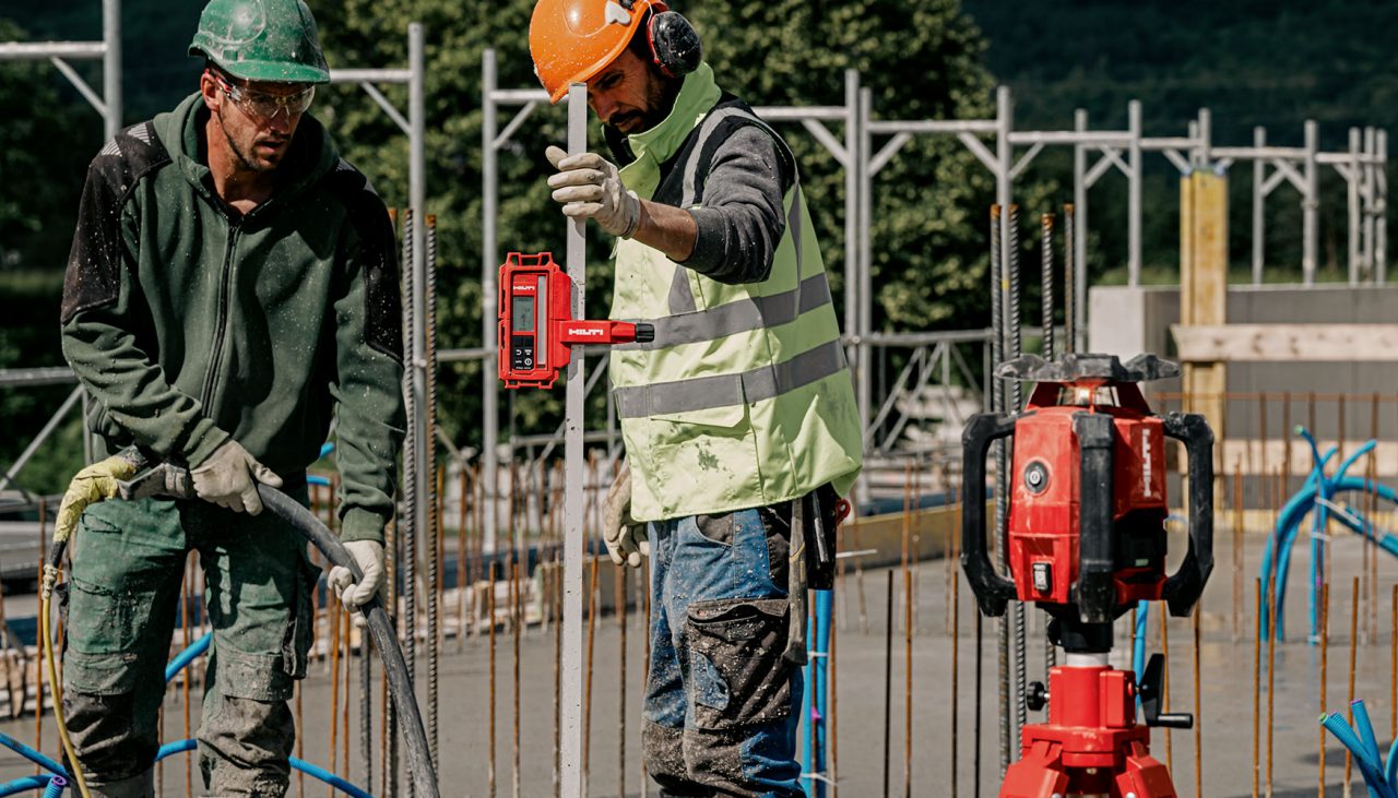 Rotationslaser auf der Baustelle