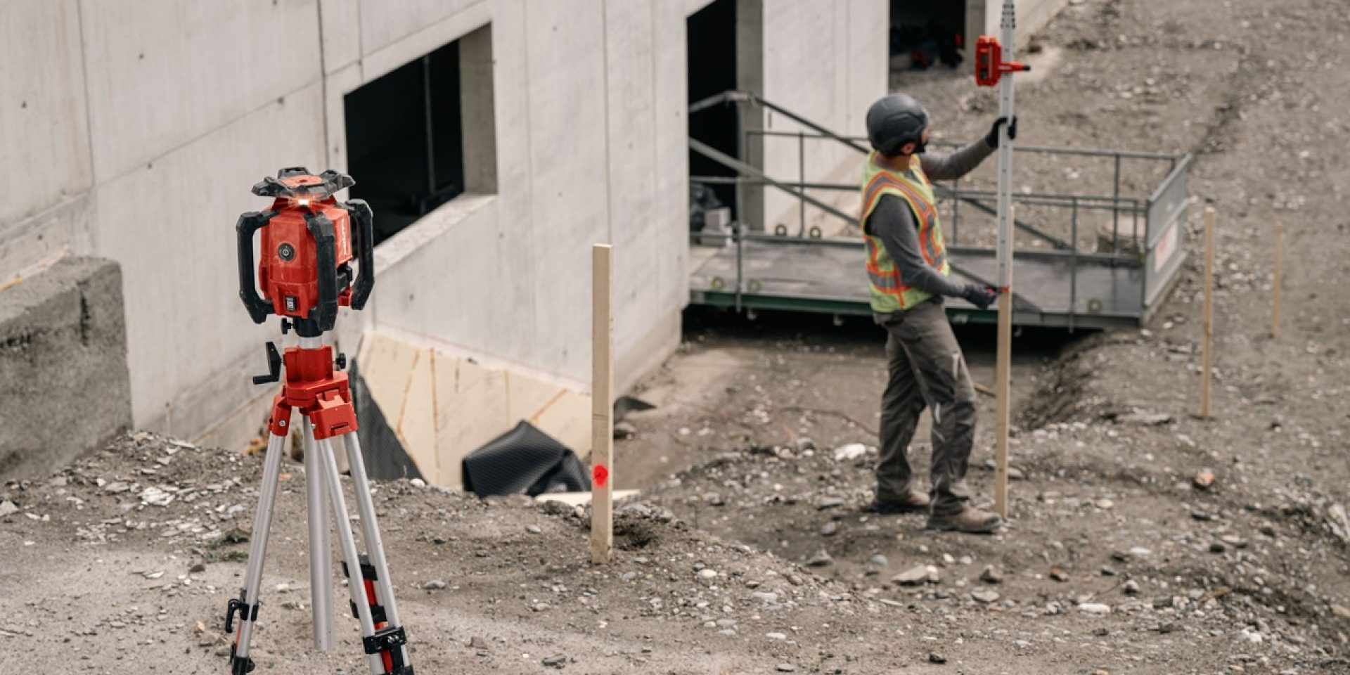 Rotationslaser auf der Baustelle