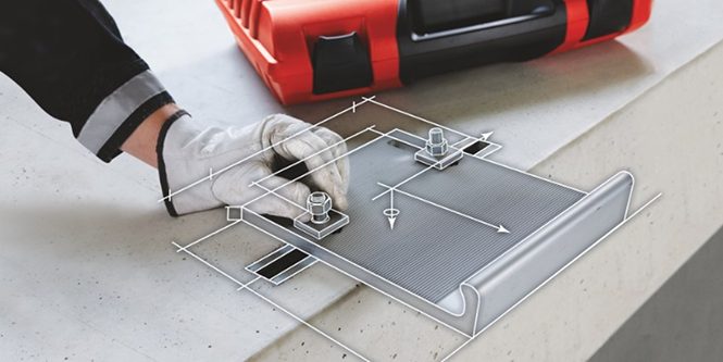 Schematische Darstellung einer Ankerschienenverarbeitung mit PROFIS Anchor Channel