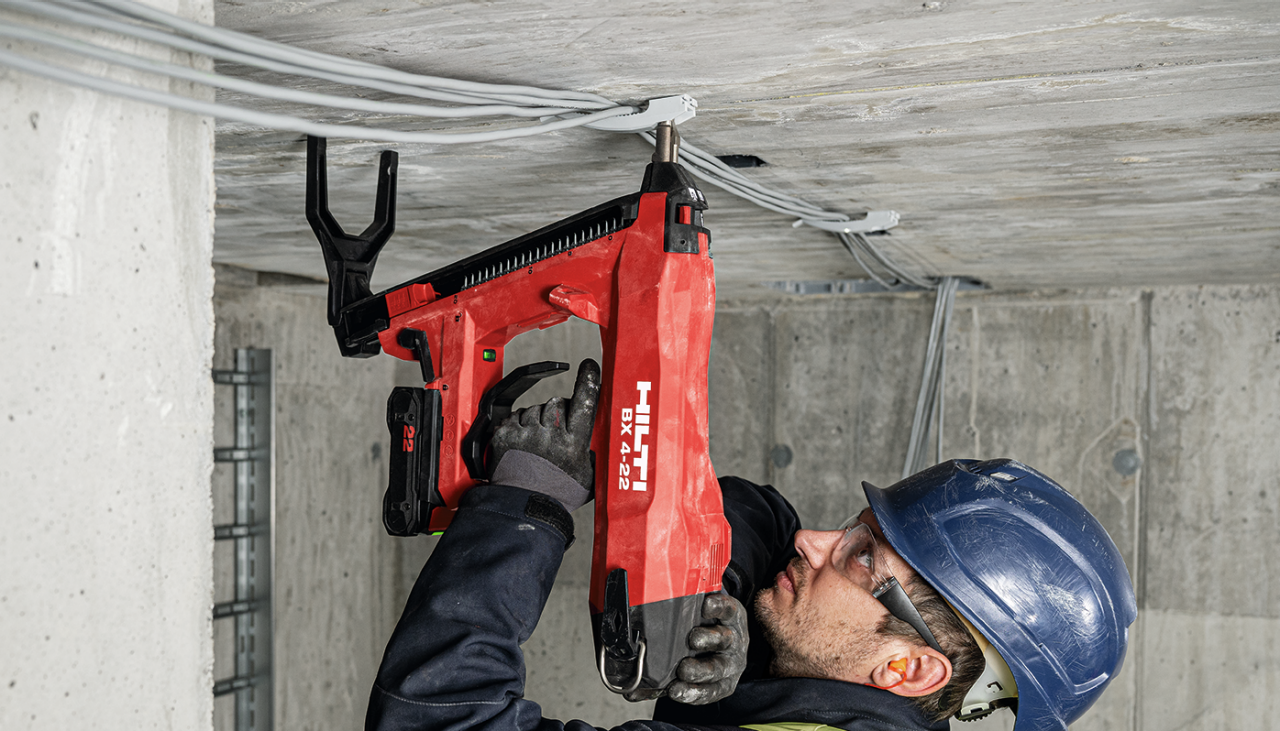 Kabelbefestigung Elektrotechnik; Nuron BX4-IF-22 Akku-Bolzensetzgerät für Beton
