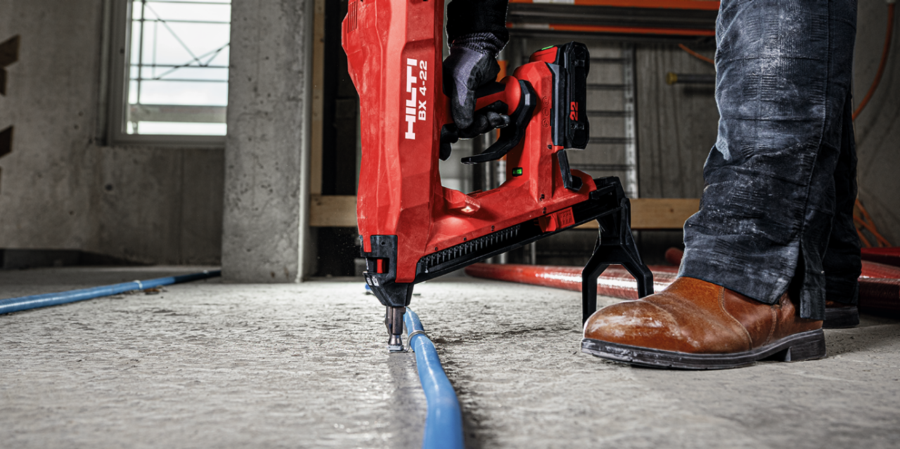 Direktbefestigung mit Hilti Nuron BX4-IF-22 Akku-Bolzensetzgerät für Beton