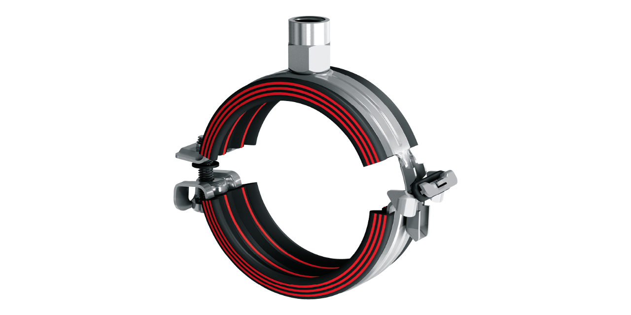 Rohrschelle MP-U-I mit Schnellverschluss (Schallschutz)