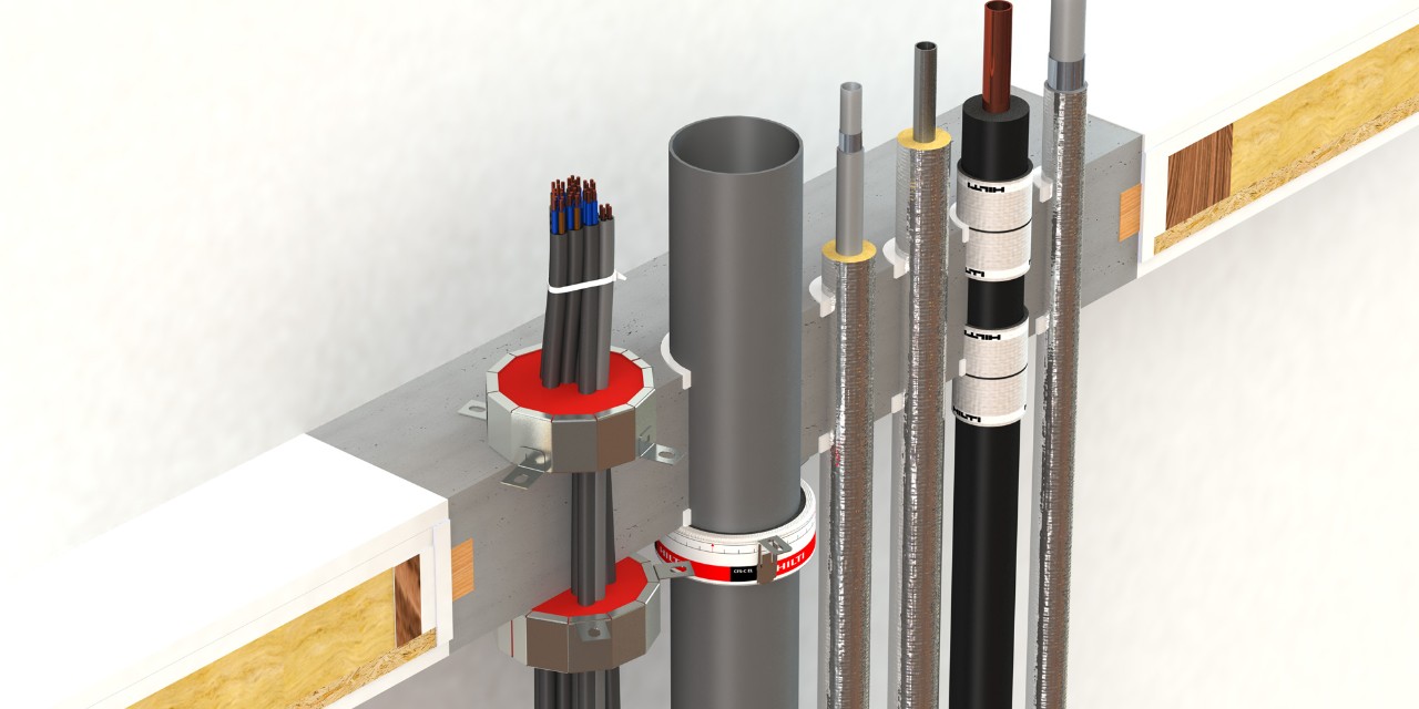 Brandschutzbekleidung in den Öffnungsleibungen mit Fugenversatz und Mörtel