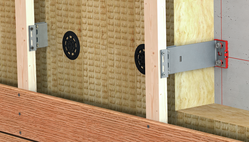 Vorgehängte hinterlüftete Fassade mit horizontaler Lattung