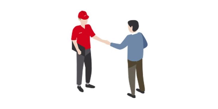 Icon mit Hilti-Mitarbeiter und Kunde beim Handschlag