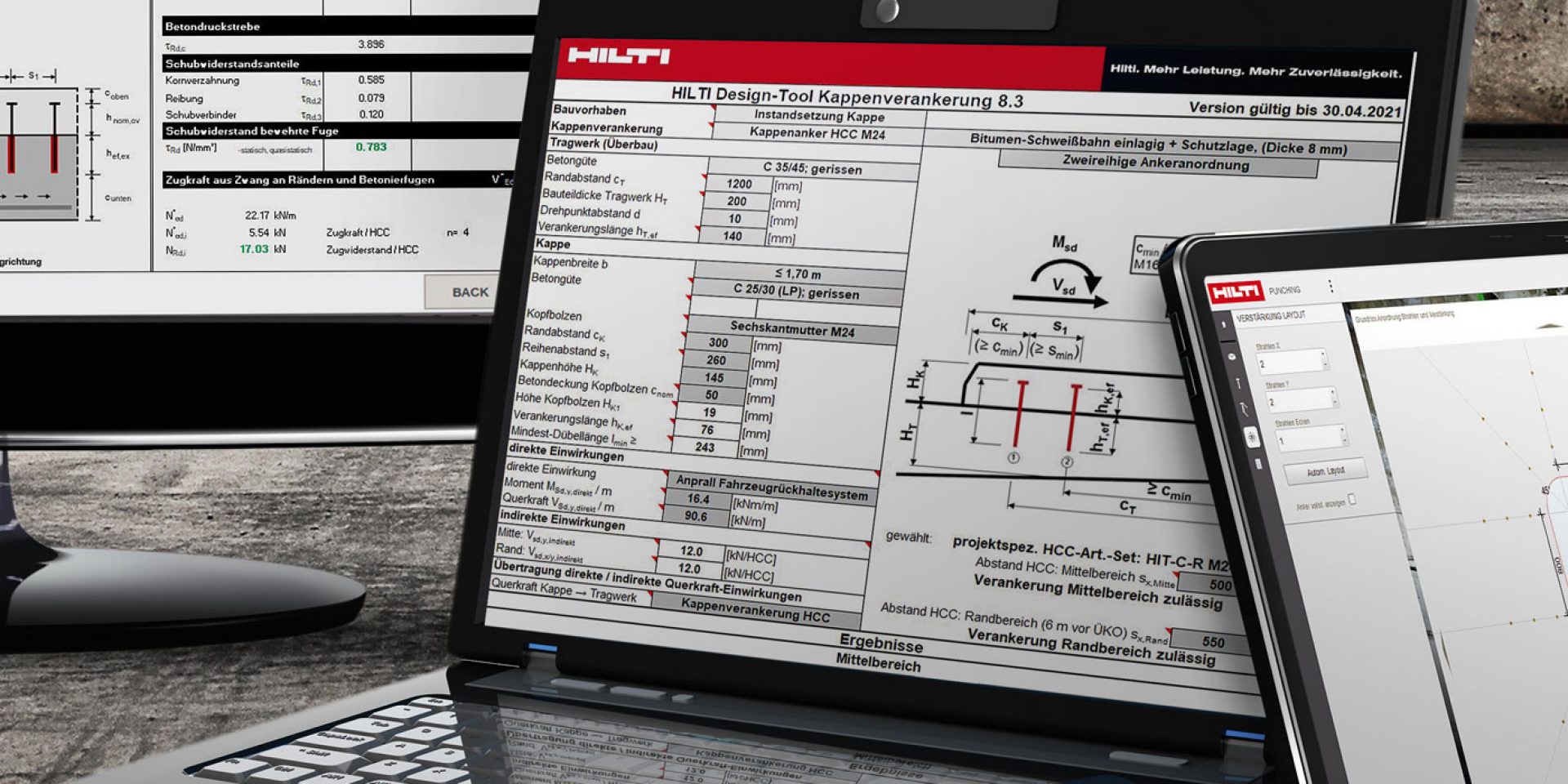Softwarefreigabe Hilti Design Tool Kappenverankerung