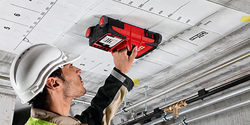 Display in english, PS 1000 X-Scan, PS 1000-B, Concrete Inspection, Mechanical, Scanning, Pipe installation, Imagescan, PSA Reference Grid, Reinforcing bars, Rebar inspection, Radar, Reference Grid (mm)