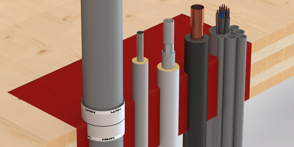 Brandschutz für Kabeldurchführungen in Holz 