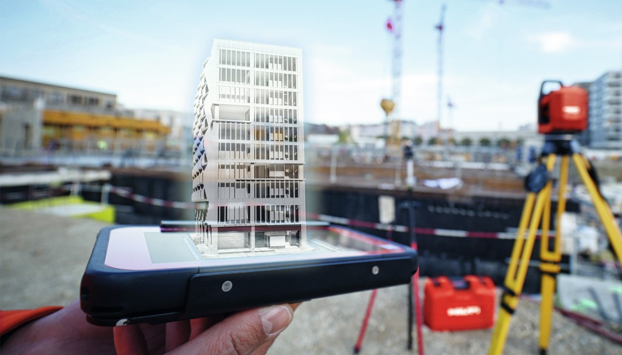 Anwendung des PLT 400-Layouts auf einer Baustelle