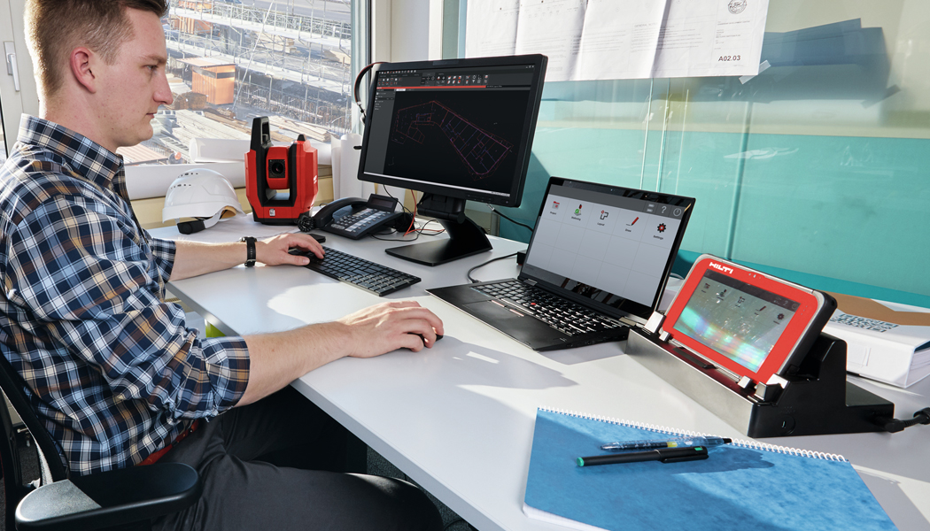 Datenaufbereitung für POS 180 mit Profis Layout Office, Desktop: Profis Layout Office 1 Tablet: Hauptbildschirm