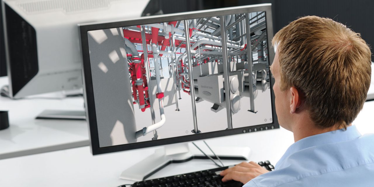 Mann am PC arbeitet mit Hilti PlugIn für E3D und Smart 3D